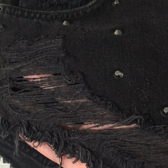 Topshop high waisted Denim shorts - Picture 7 of 16